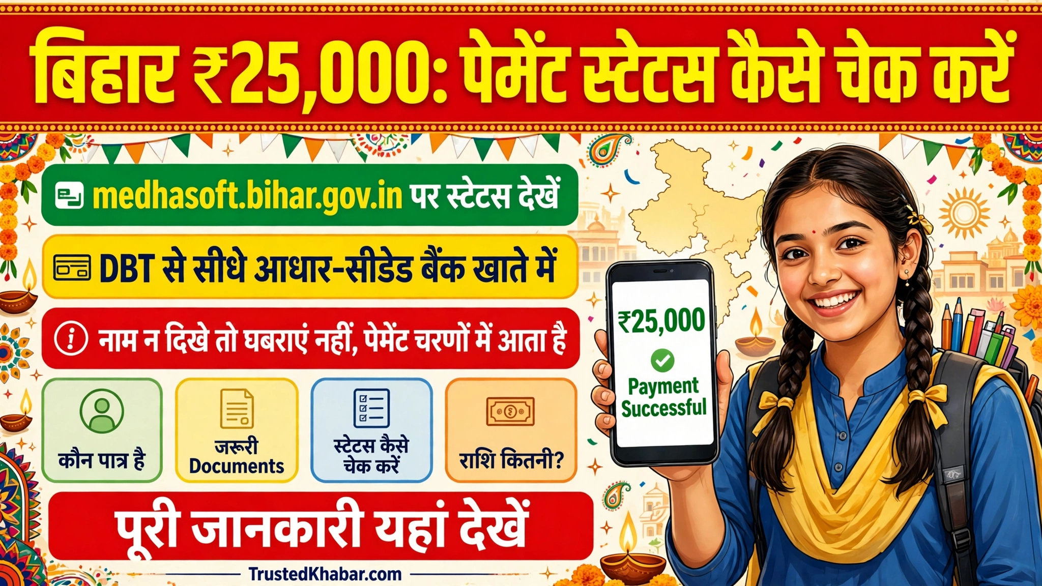 Bihar Board Inter Pass Scholarship Payment Status