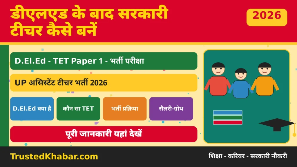 डीएलएड के बाद सरकारी टीचर बनने की पूरी प्रक्रिया