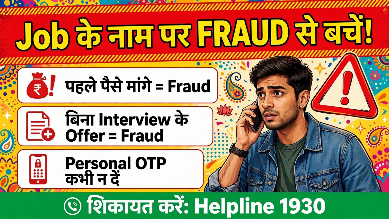 Job के नाम पर fraud से बचें helpline 1930
