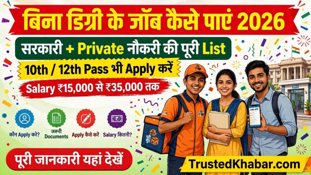 बिना डिग्री के जॉब कैसे पाएं 2026 पूरी गाइड