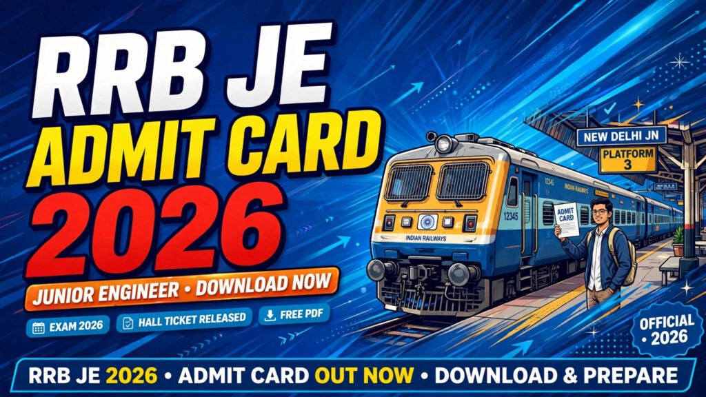 RRB JE Admit Card 2026: CBT 1 Hall Ticket 23 October से, Exam 27-28 October को